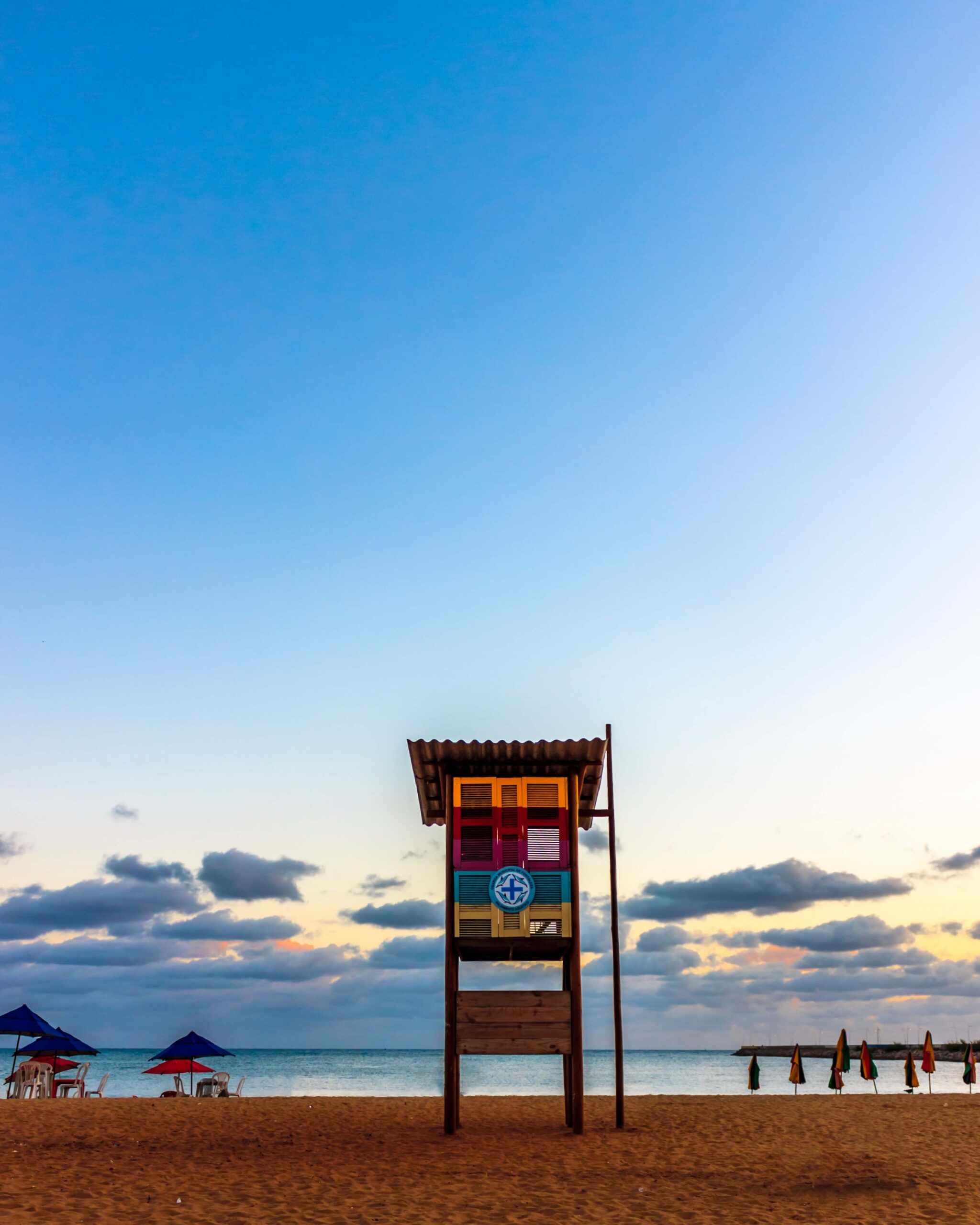 Final da tarde na praia em Fortaleza no Ceará